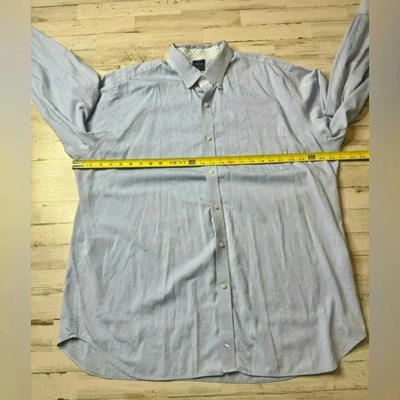 TAILORBYRD Shirt Mens XXl Long Sleeve Button Down Light Blue Solid - Picture 4 of 14